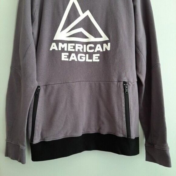AEO Sweatshirt Hoodie Purple Pullover Top Men's Sz L Flawed - Picture 4 of 12